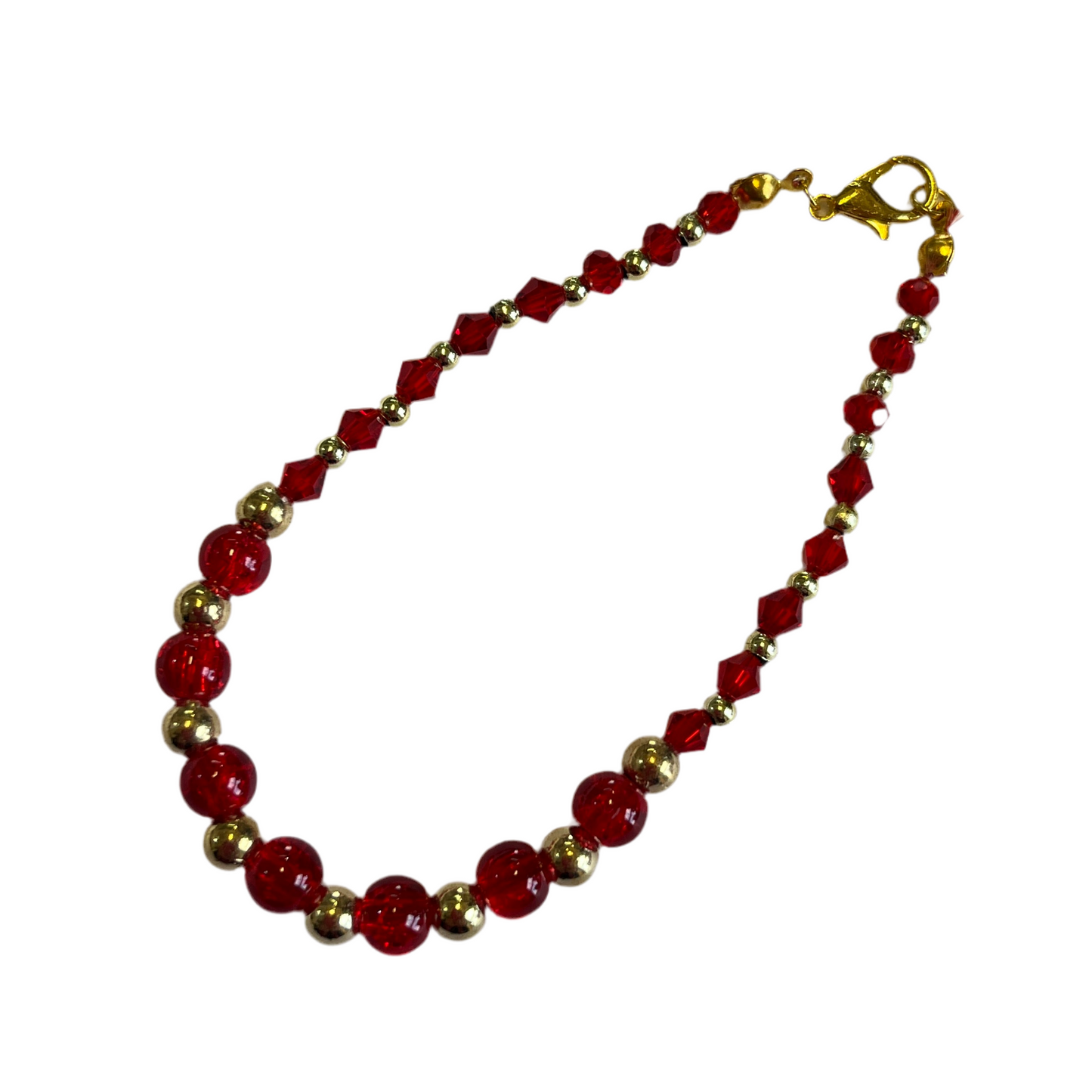 Bracelet Glass, Bicone and metallic Beads
