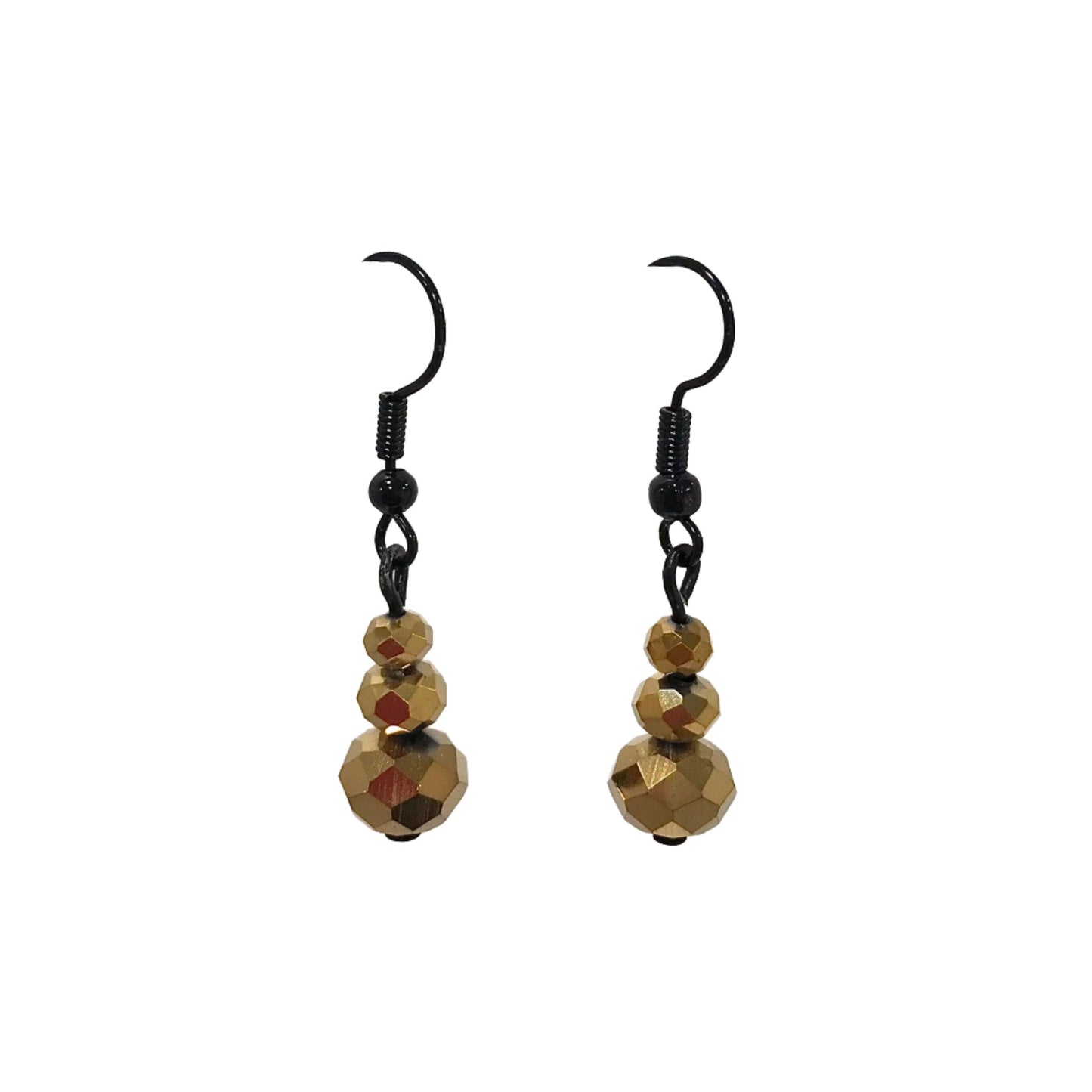 Bead Trio Rondelle Drop Earrings