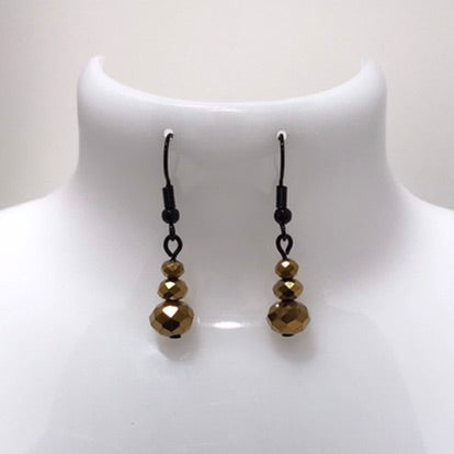 Bead Trio Rondelle Drop Earrings