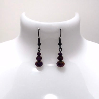 Bead Trio Rondelle Drop Earrings