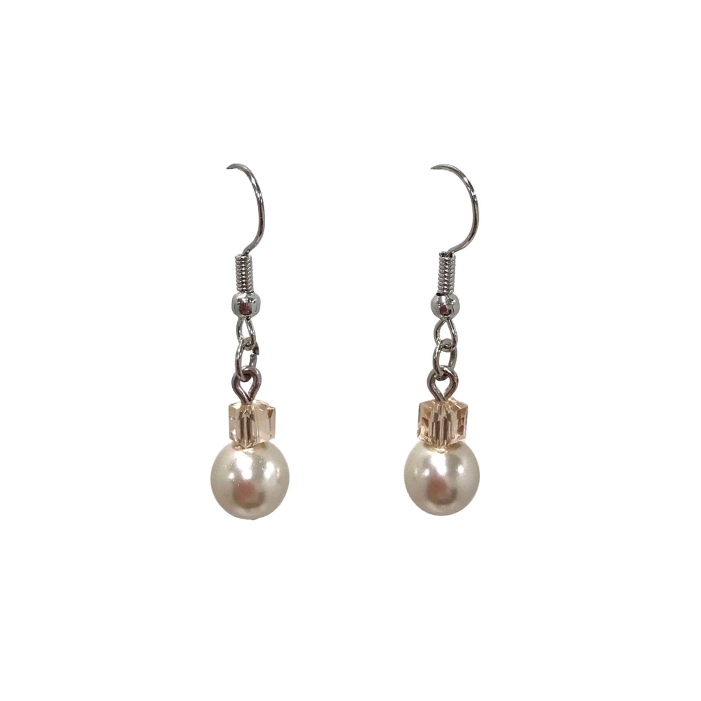 Pearl Square Bead Drop Earring