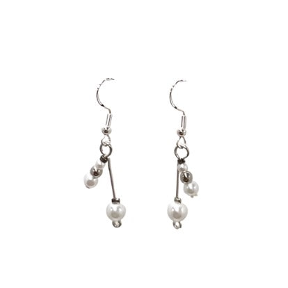 Pearl Silver Double Drop Earring