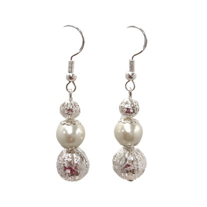 Trio Filagree Bead Drop Earrings