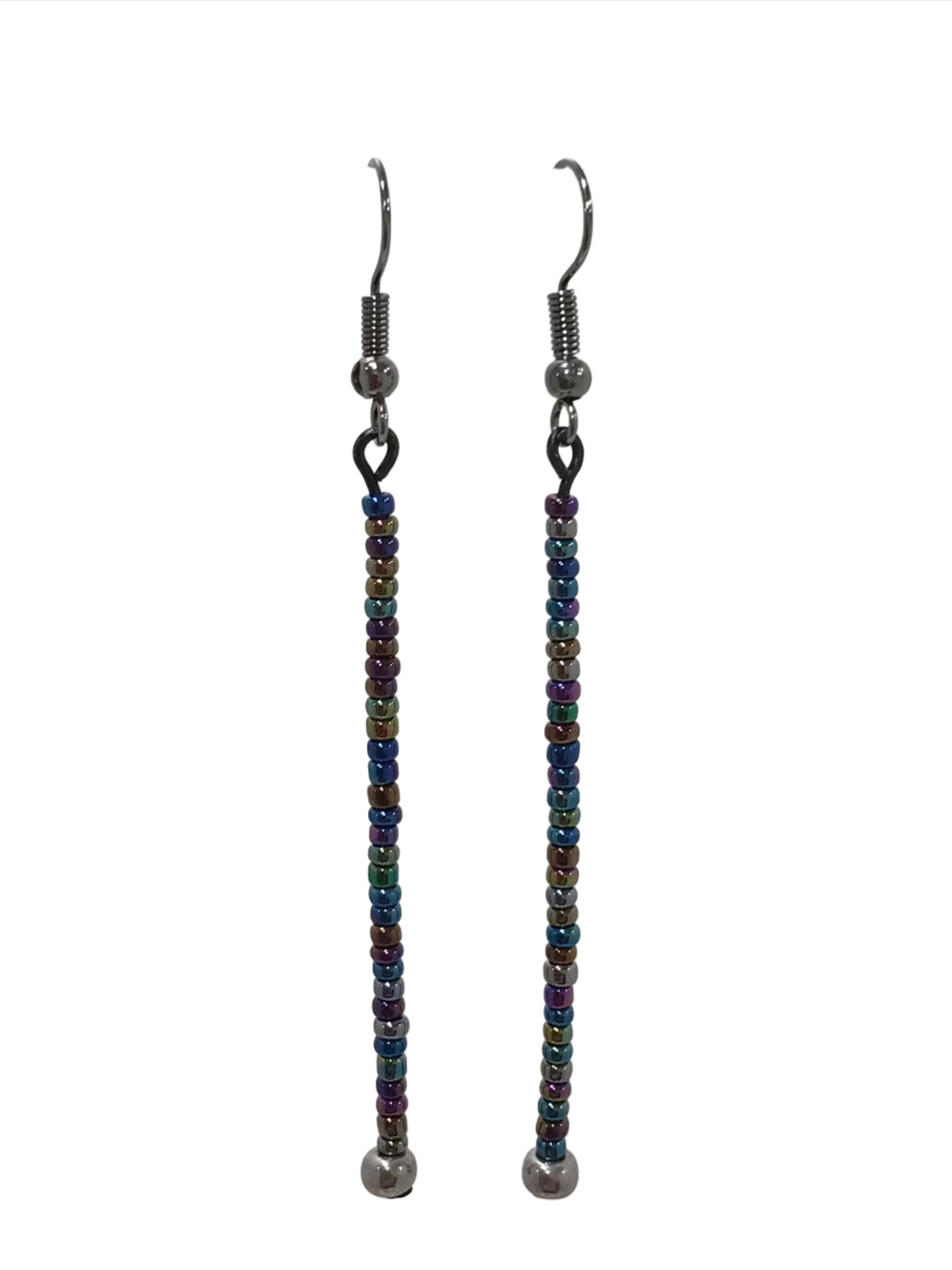 Iridescent 73mm Bead Single Drop Earring