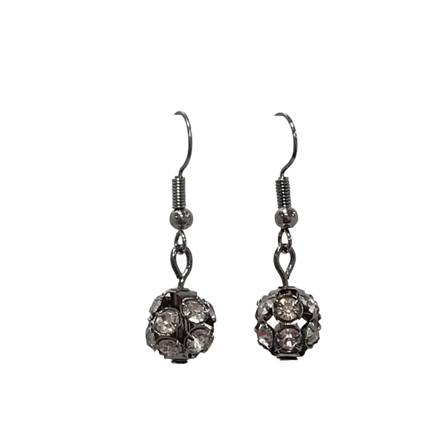 Rhinestone Ball Bead Drop Earring