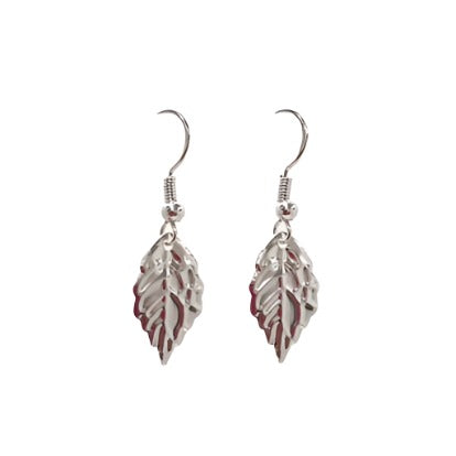 Silver Leaf Drop Earrings