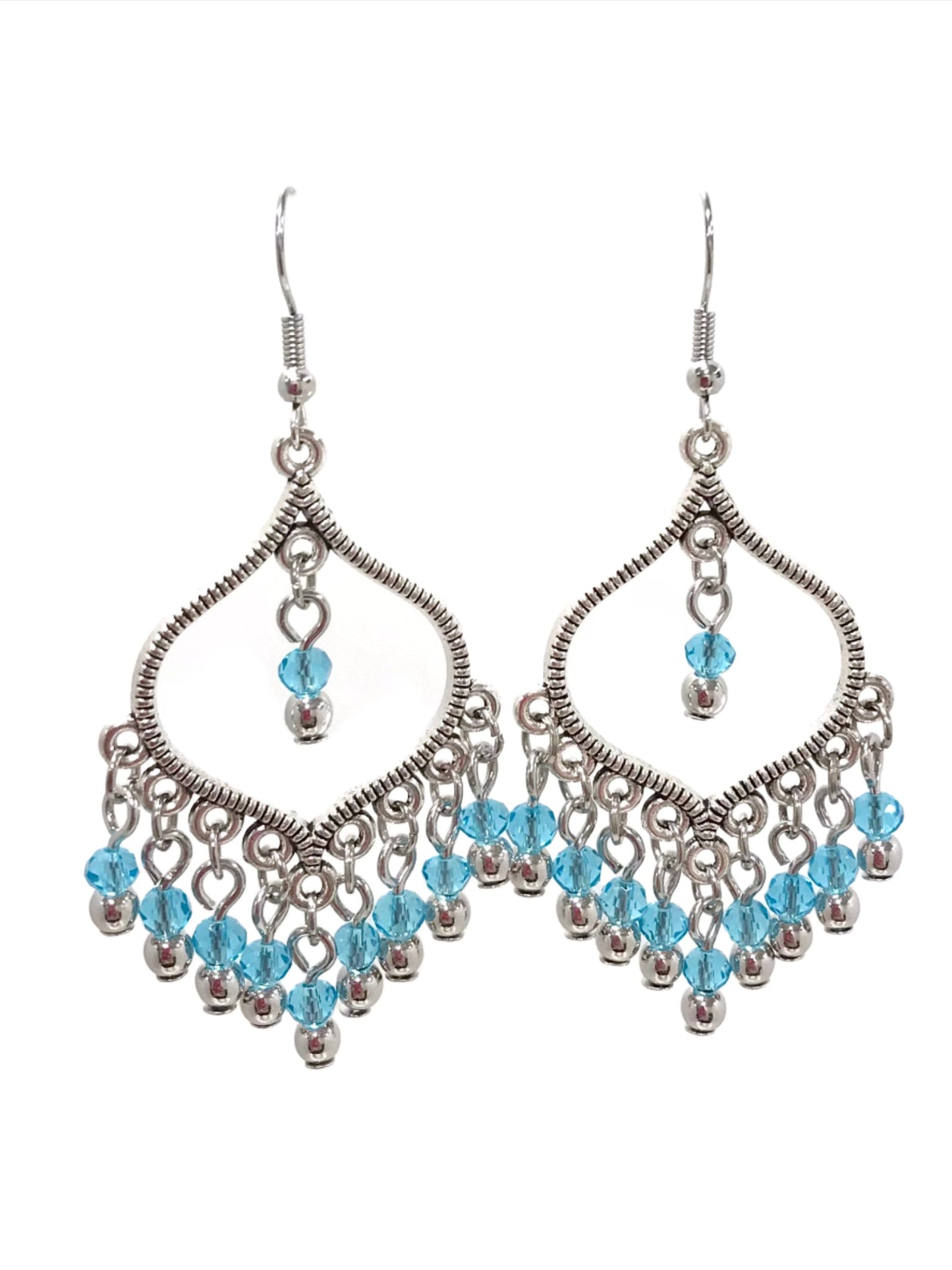 Ornate Chandelier Bead Drop Earrings