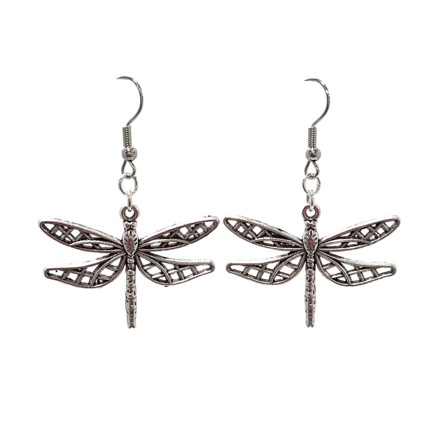 Antique Silver Dragonfly Earrings