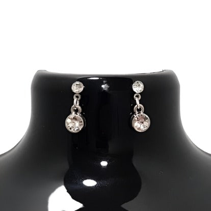 Crystal Rhinestone Silver Drop Earring