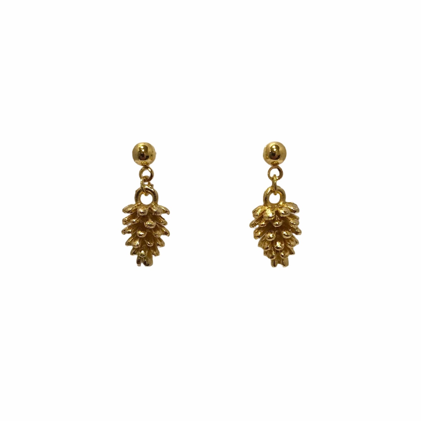 Pinecone Stud Drop Earrings