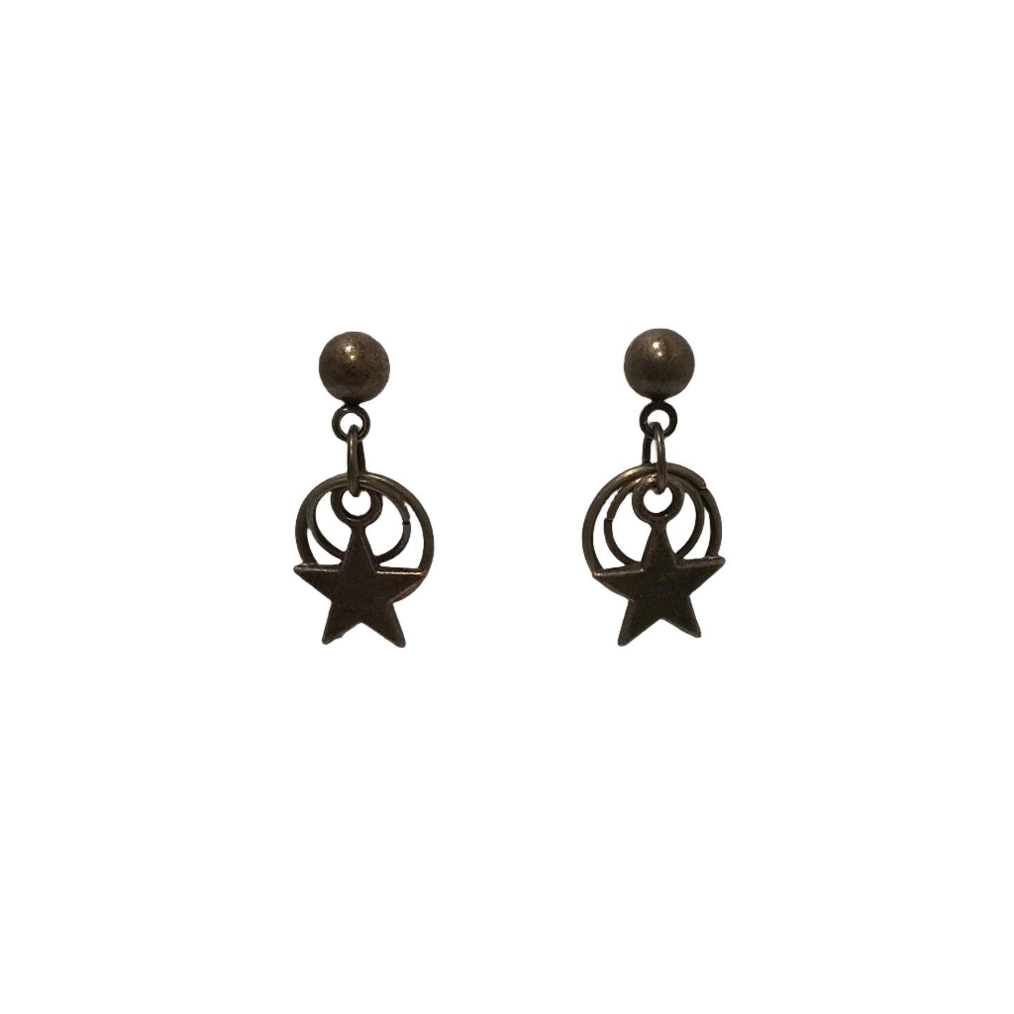 Bronze Double Hoop Star Earrings