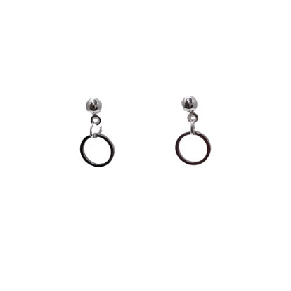 Petit Silver Ring Drop Earrings
