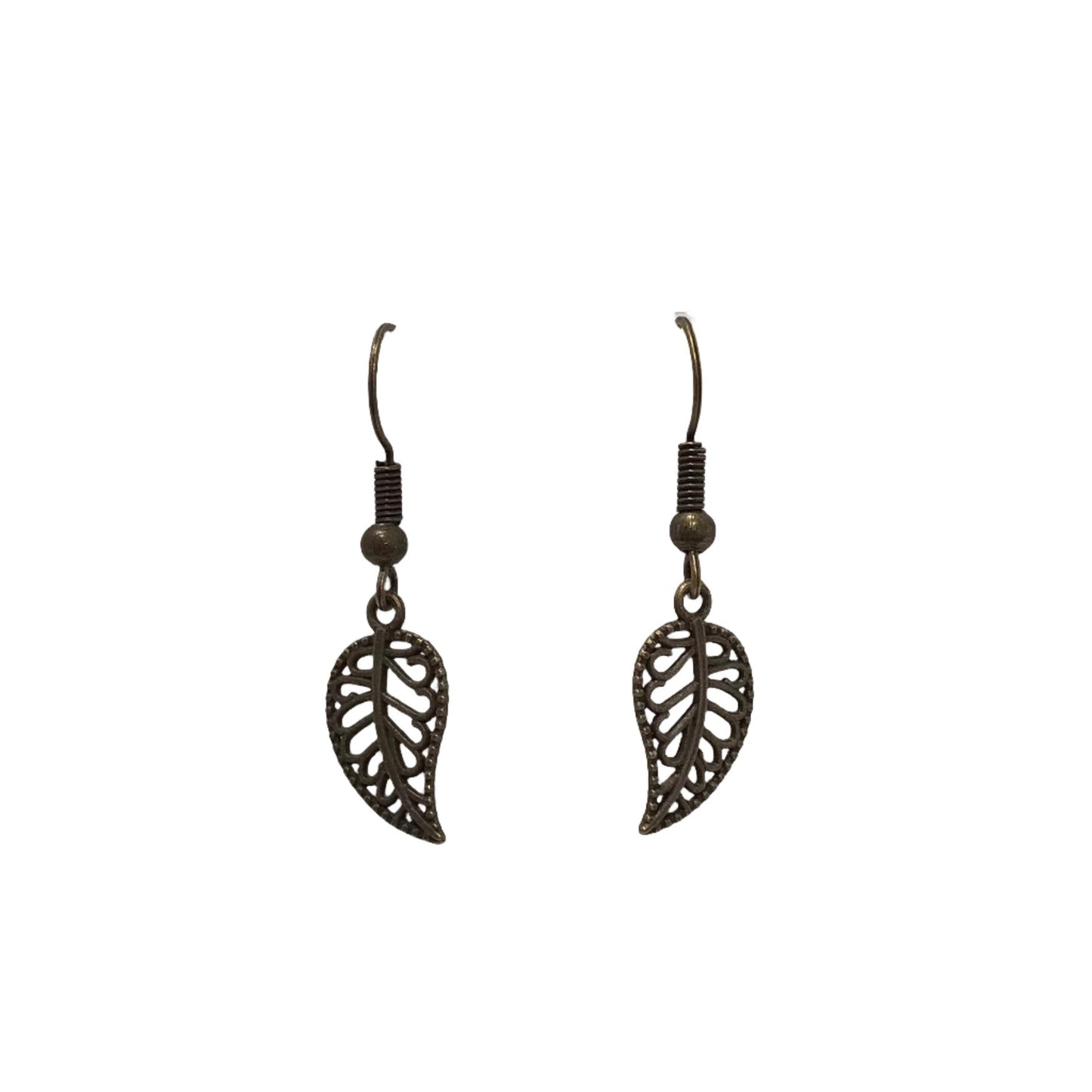 Filagree Leaf Charm Earrings
