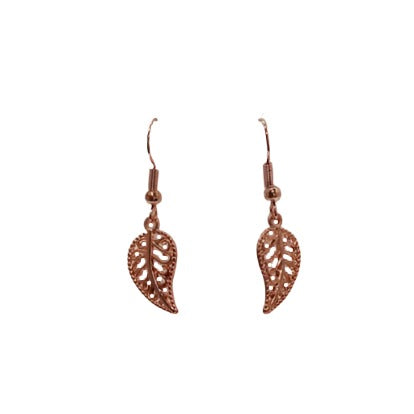 Filagree Leaf Charm Earrings