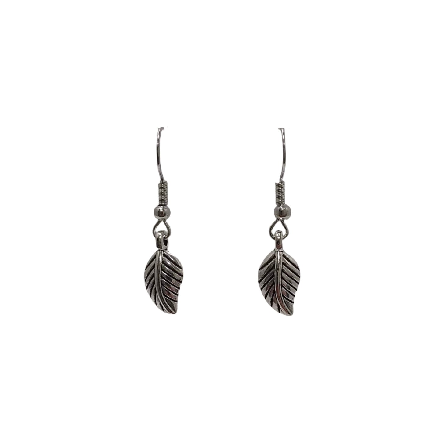 Petit Antique Silver Leaf Earrings
