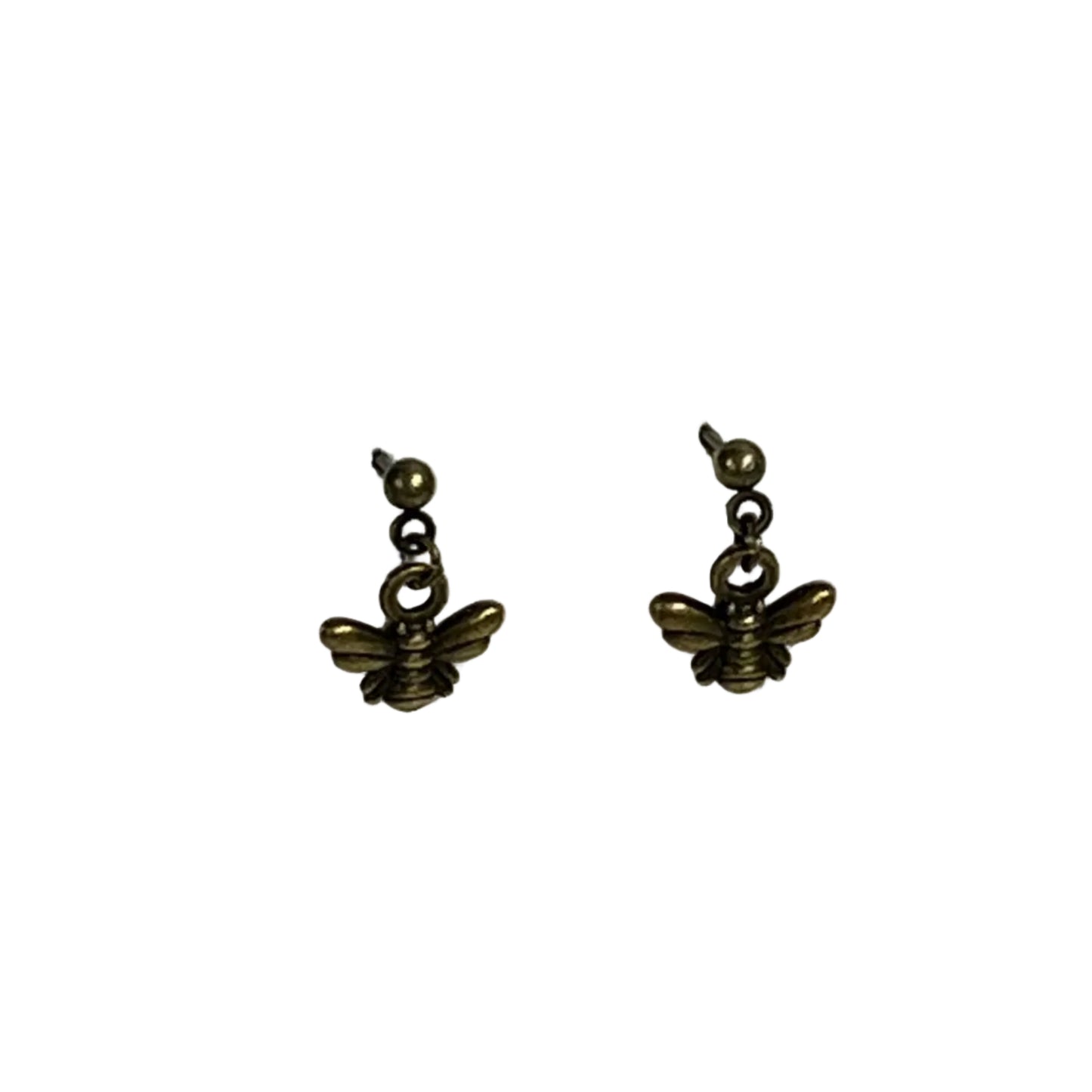 Pair of bronze bee-shaped earrings