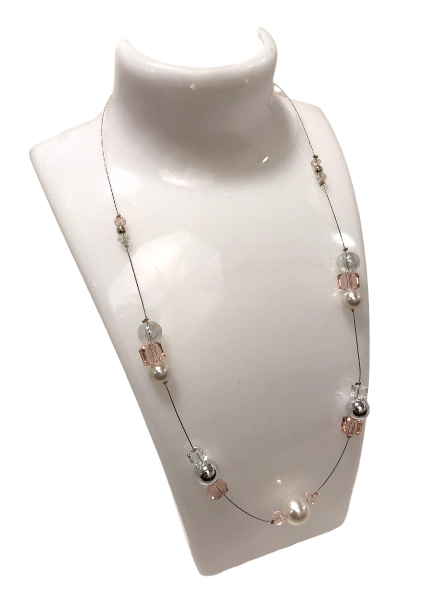 Pearl Champagne Trio Bead Necklace