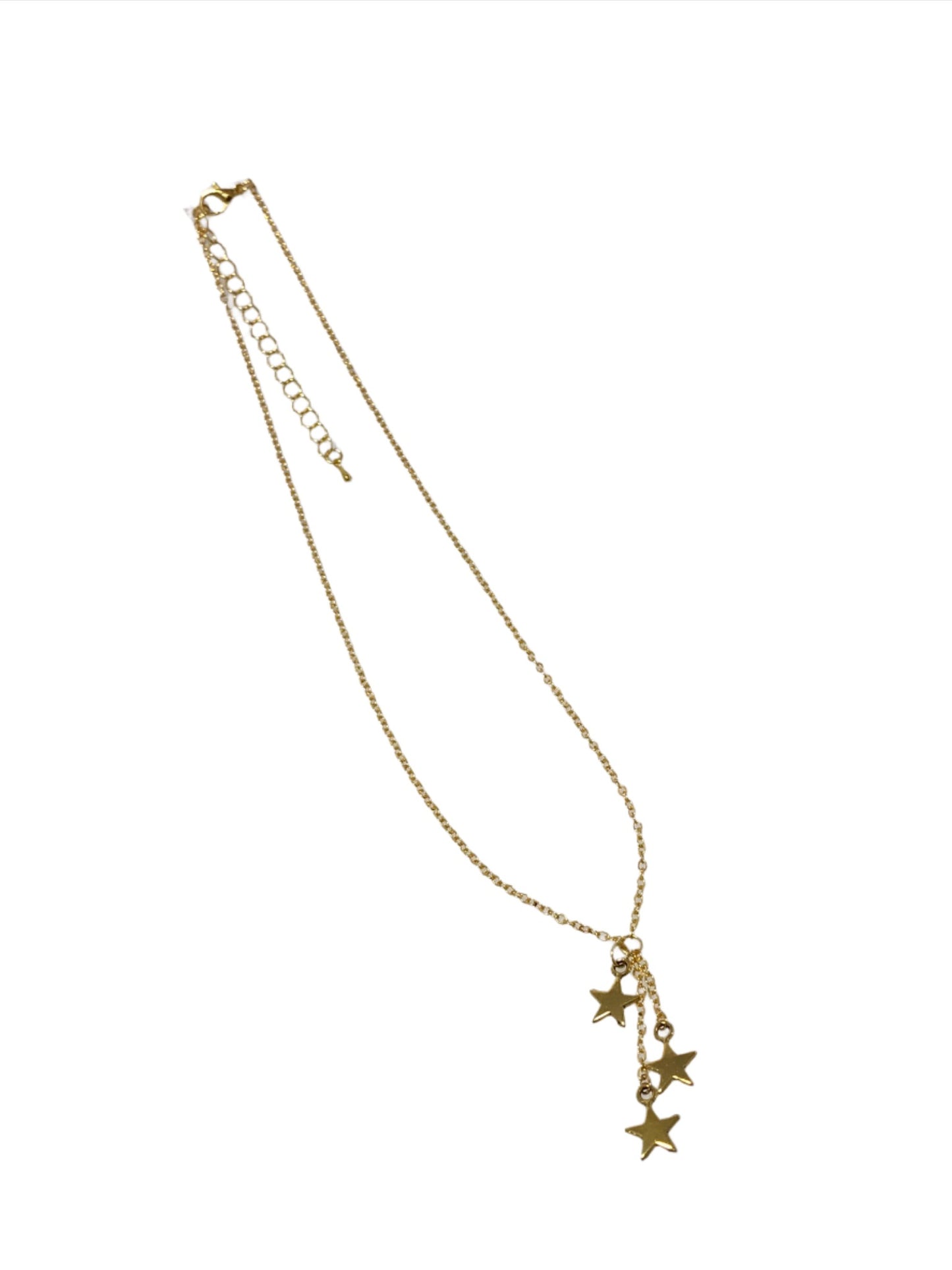 Triple Gold Star Drop Pendant