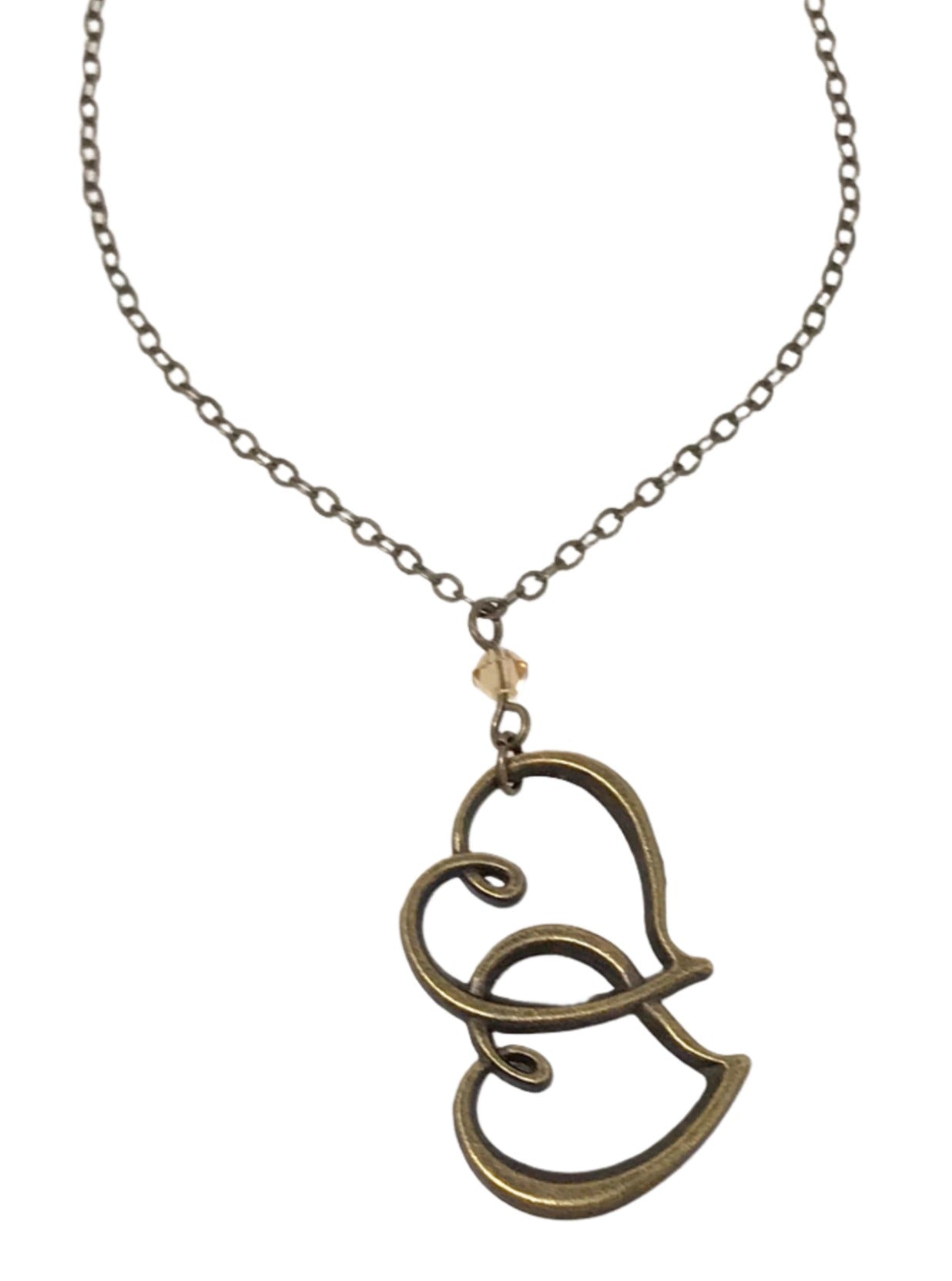 Double Bronze Open Heart Pendant