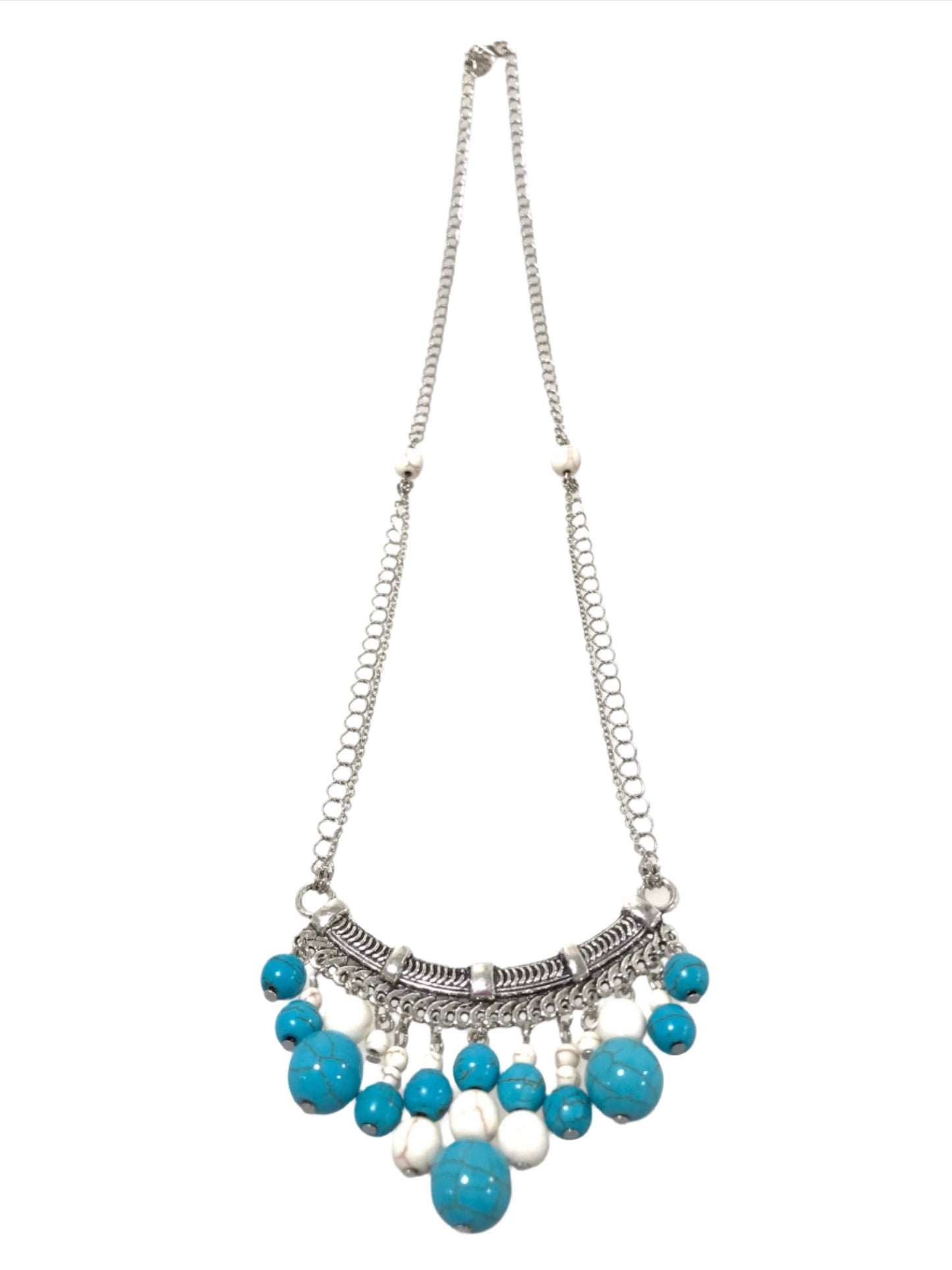 Antique Turquoise Multi Bead Drop Pendant