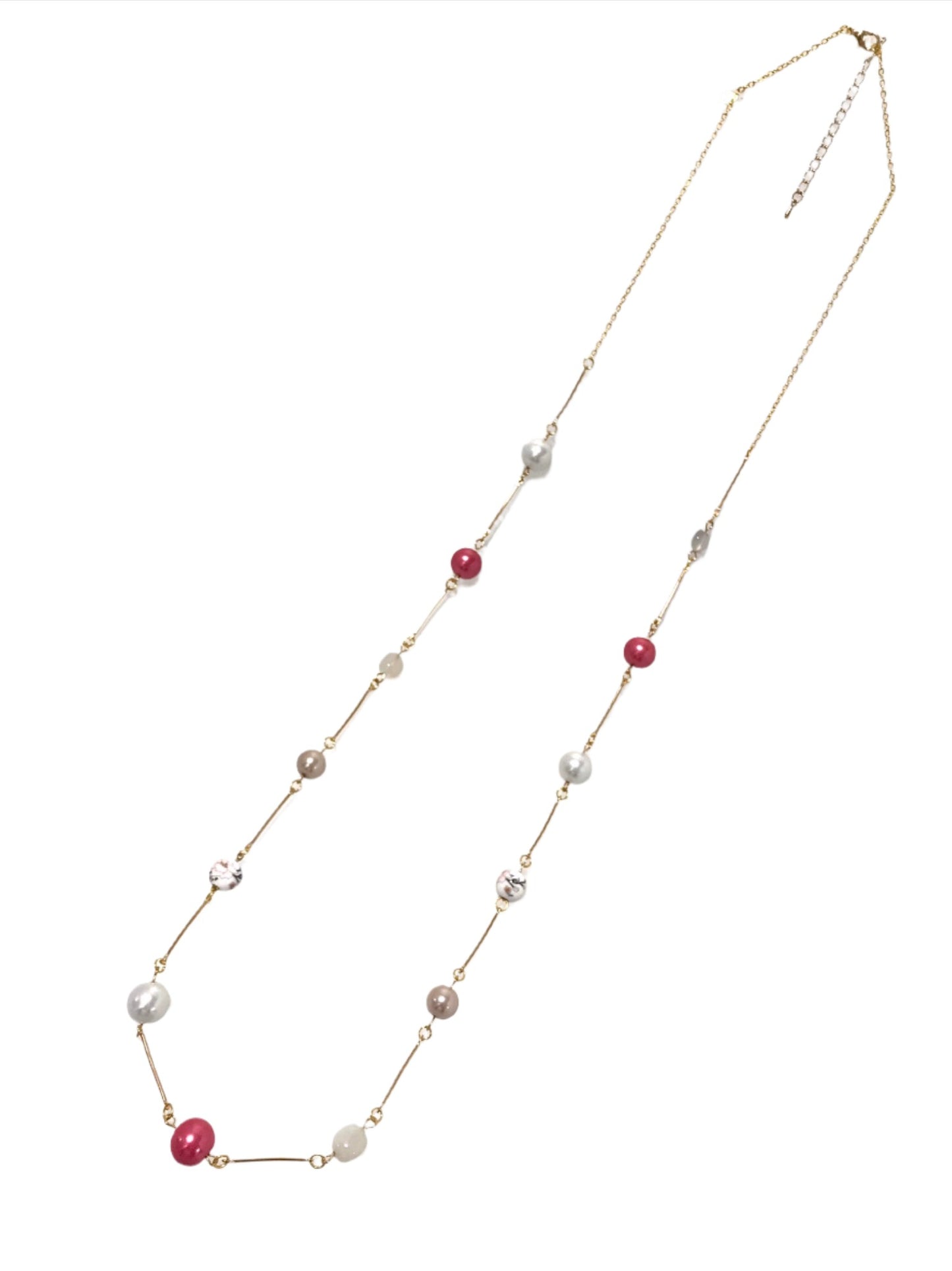 Ceramic Pearl Bead Gold Chain