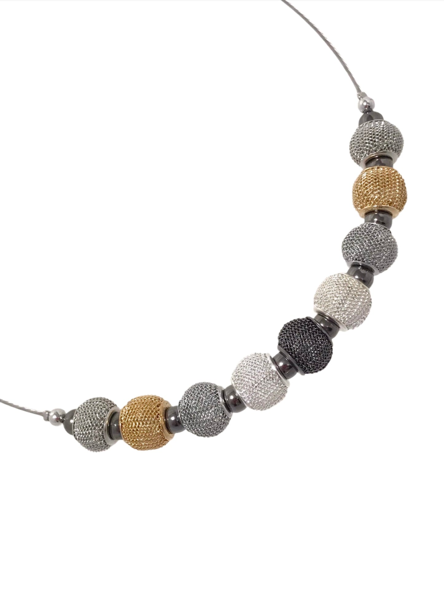 Necklace Tiger Tail Mesh Beads