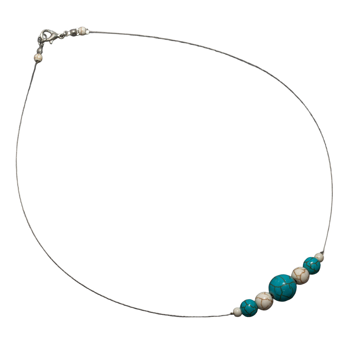 Turquoise Stone 5 Bead Necklace