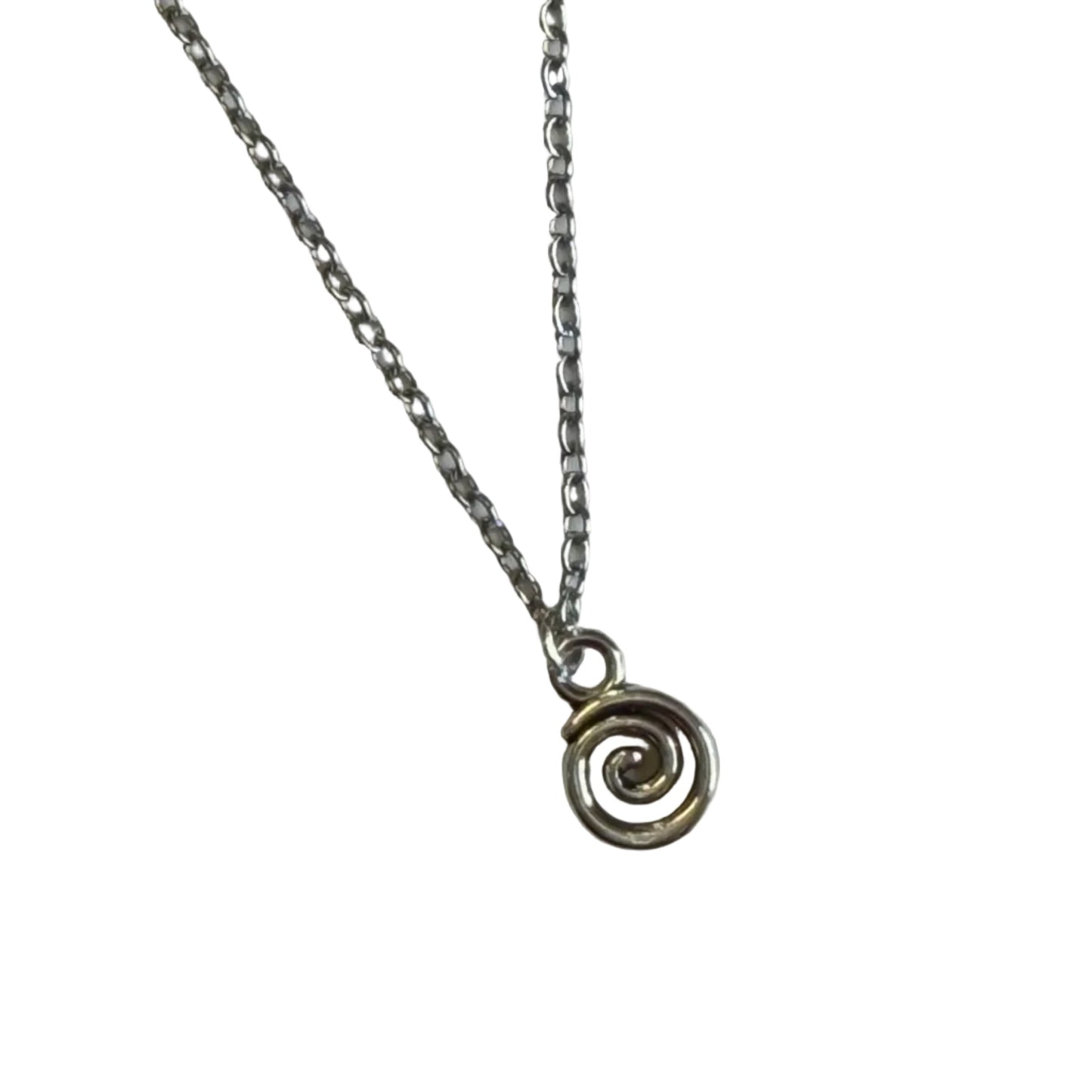 Silver necklace with a koru spiral pendant