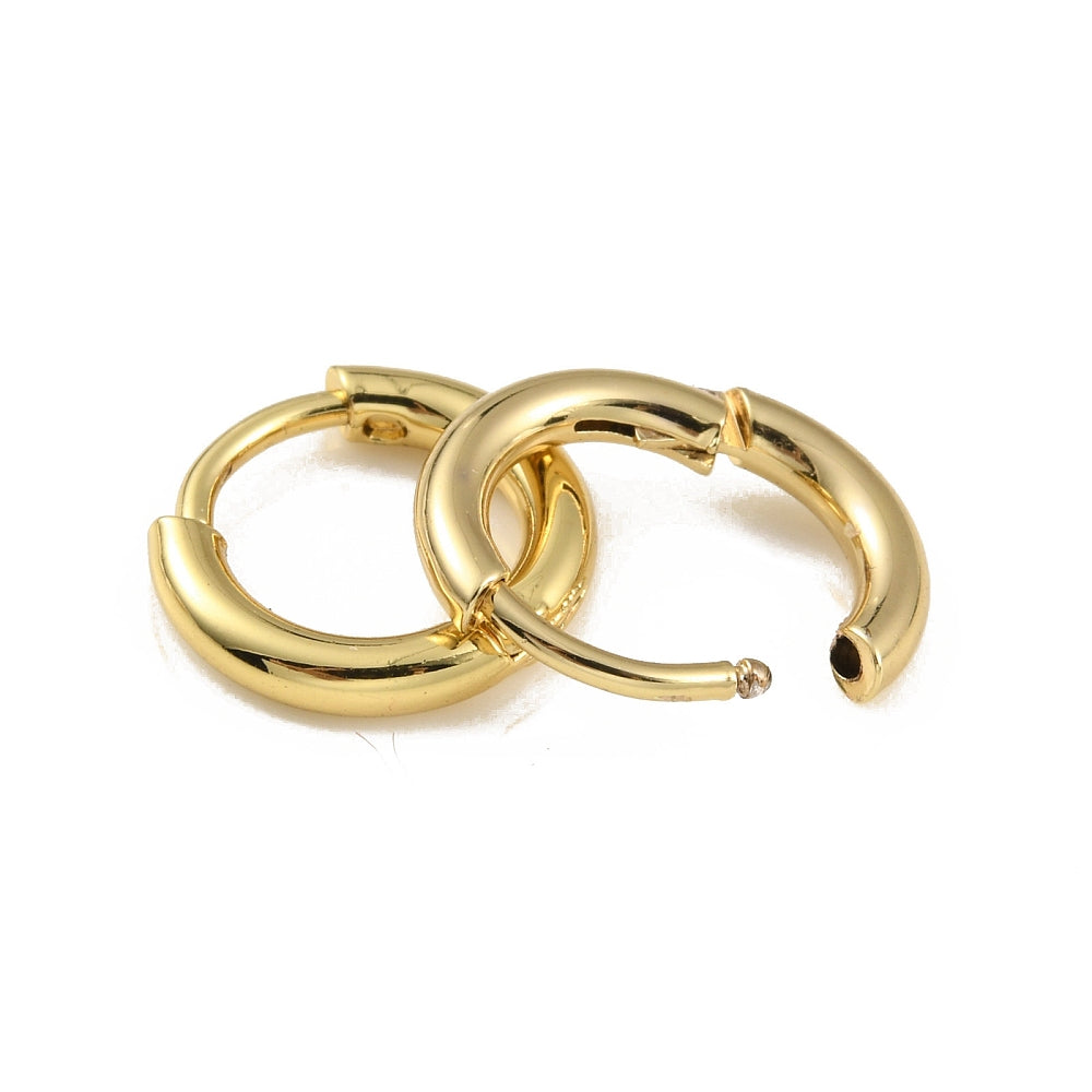18K Gold Stainless Steel Huggie Hoop Earrings