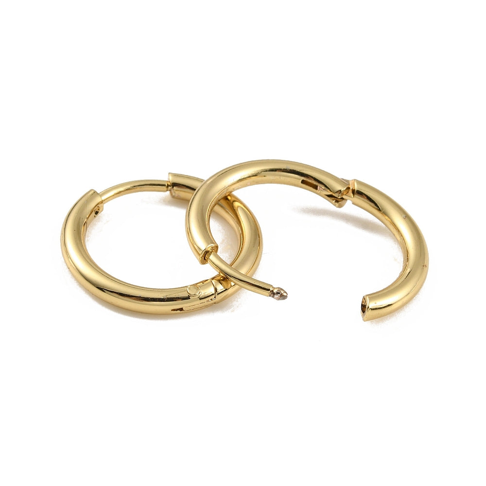 18K Gold Stainless Steel Huggie Hoop Earrings