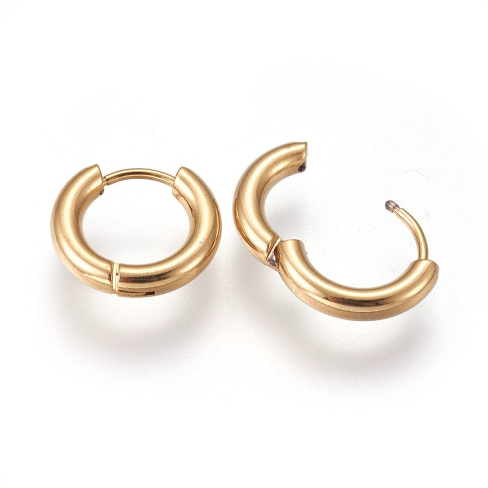 18K Gold Stainless Steel Huggie Hoop Earrings