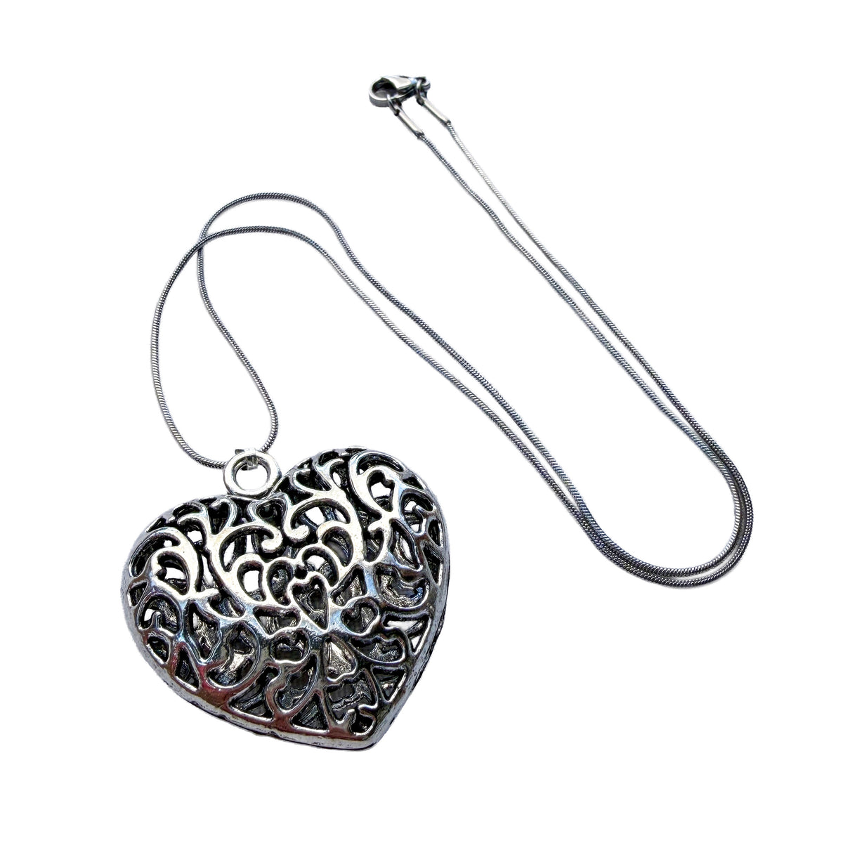 Vintage Filigree Heart Necklace