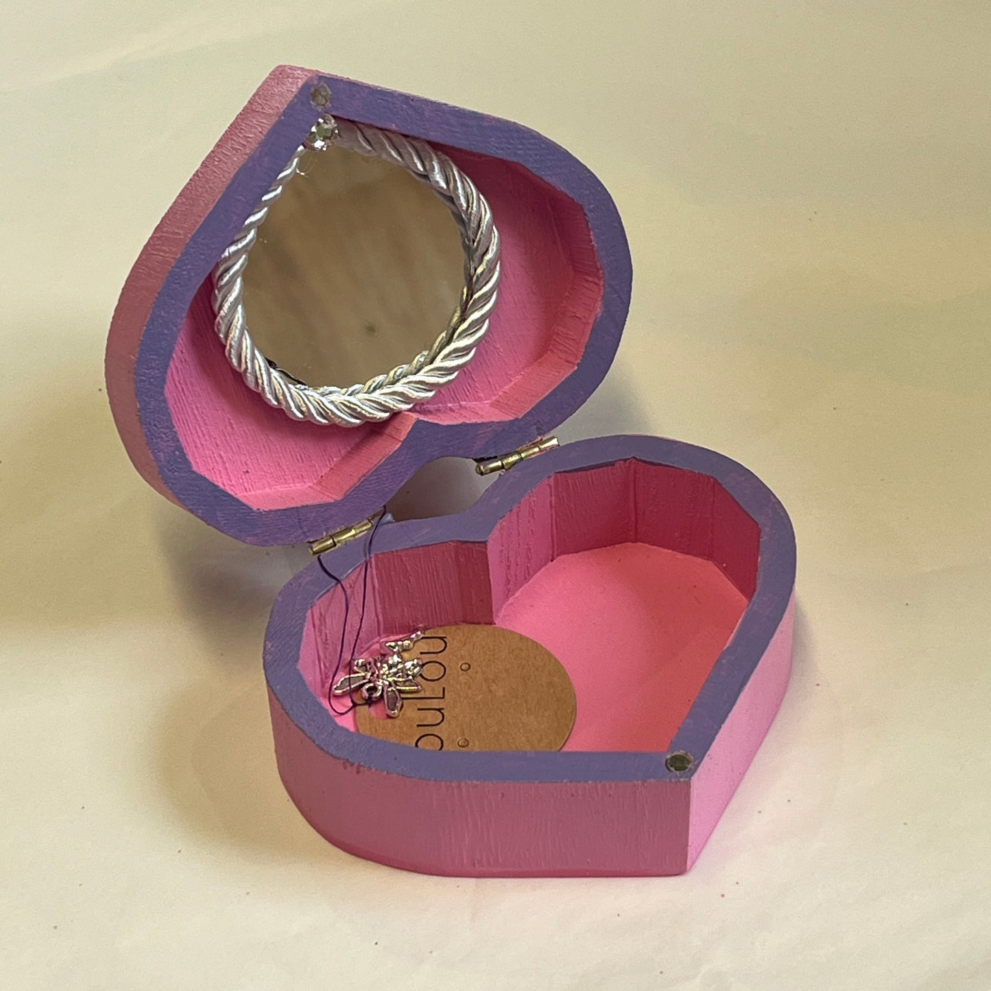 Heart-shaped pink jewelry box