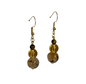 Rose Taupe Stone & Glass with Bronze Cat’s Eye Bead Earrings