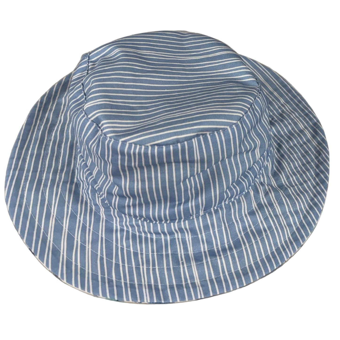 Blue and white stripe cotton sun hat kids