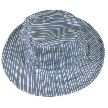 Blue and white stripe cotton sun hat kids
