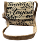 Paris print tapestry handbag with beige velour base, handmade in New Zealand by LouLou