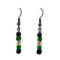 Tricolour Square Glass Bead Drop Earrings