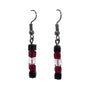 Tricolour Square Glass Bead Drop Earrings