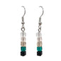 Varicolored Square Glass Bead Drop Earrings