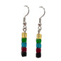 Varicolored Square Glass Bead Drop Earrings