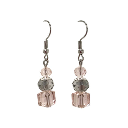Bead Trio Silver Finding Drop Earrings