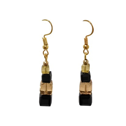Graduated Square Bead Drop Earring