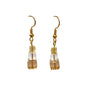 Square Trio Gold Drop Earring