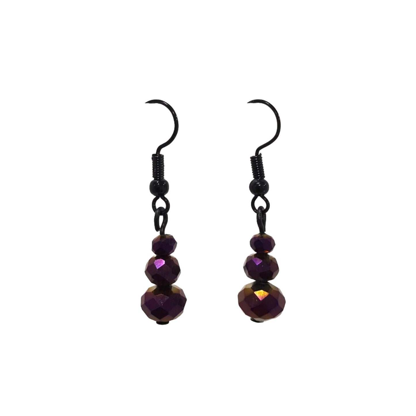 Bead Trio Rondelle Drop Earrings