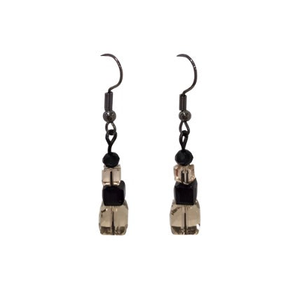 Two Tone 4 Bead Drop Earrings