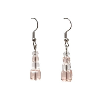 Two Tone 4 Bead Drop Earrings