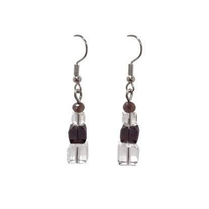 Two Tone 4 Bead Drop Earrings