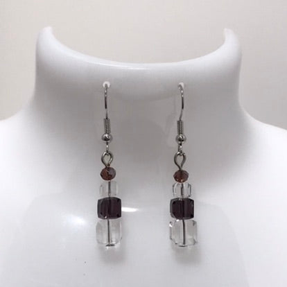 Two Tone 4 Bead Drop Earrings