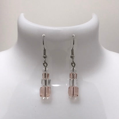 Two Tone 4 Bead Drop Earrings